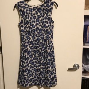 Blue leopard print sleeveless dress